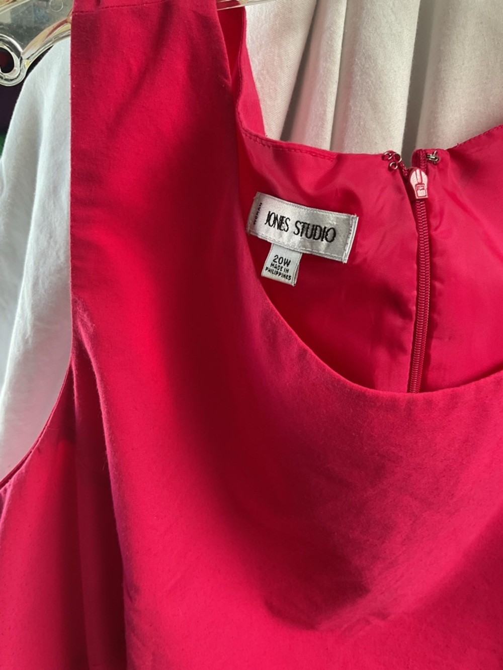 Jones Studio Hot Pink Sleeveless Scoop Neck Dress
